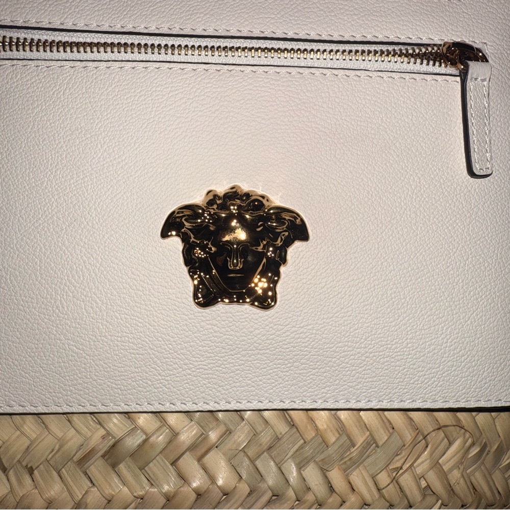 Versace Tan and White Straw Tote NWT BEACH BAG - Picture 11 of 11